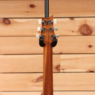 Paul Reed Smith Modern Eagle V yellow tiger electric guitar with black headstock and white tuning pegs