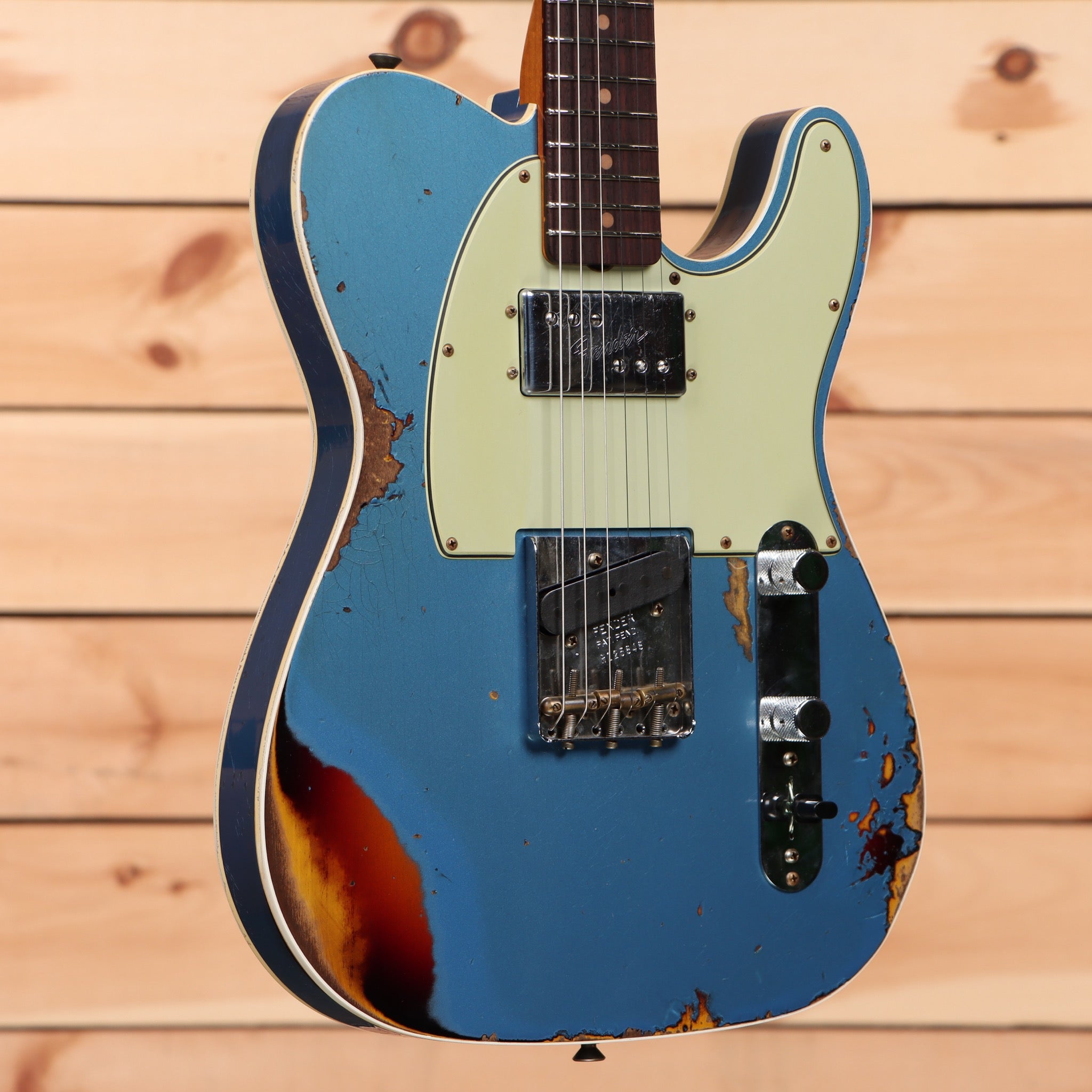 Fender Custom Shop Limited CuNiFe Telecaster Custom Heavy Relic - Aged Lake  Placid Blue over 3 Color Sunburst