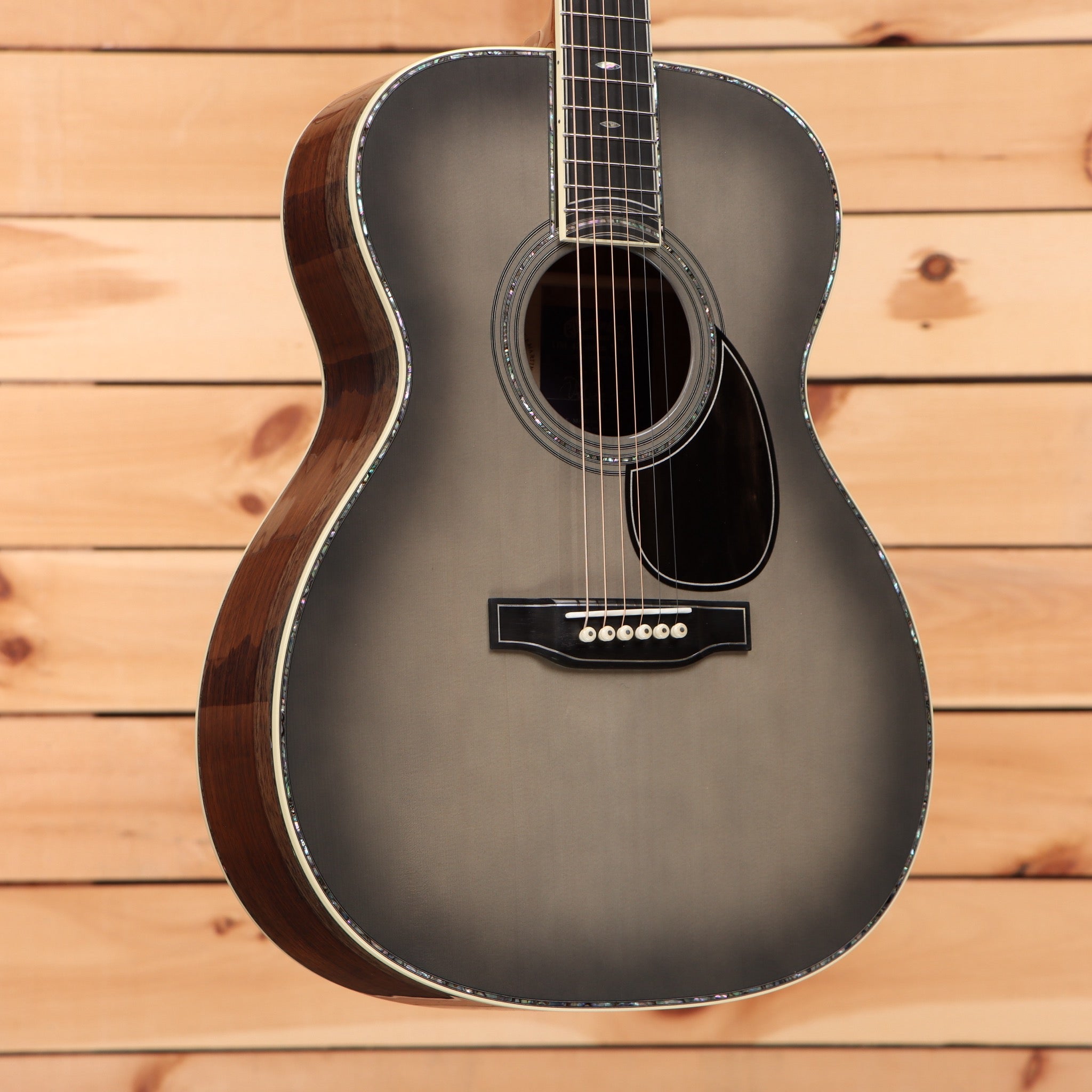 Martin Limited 20th Anniversary John Mayer OM45JM acoustic guitar Platinum Gray Burst with abalone binding