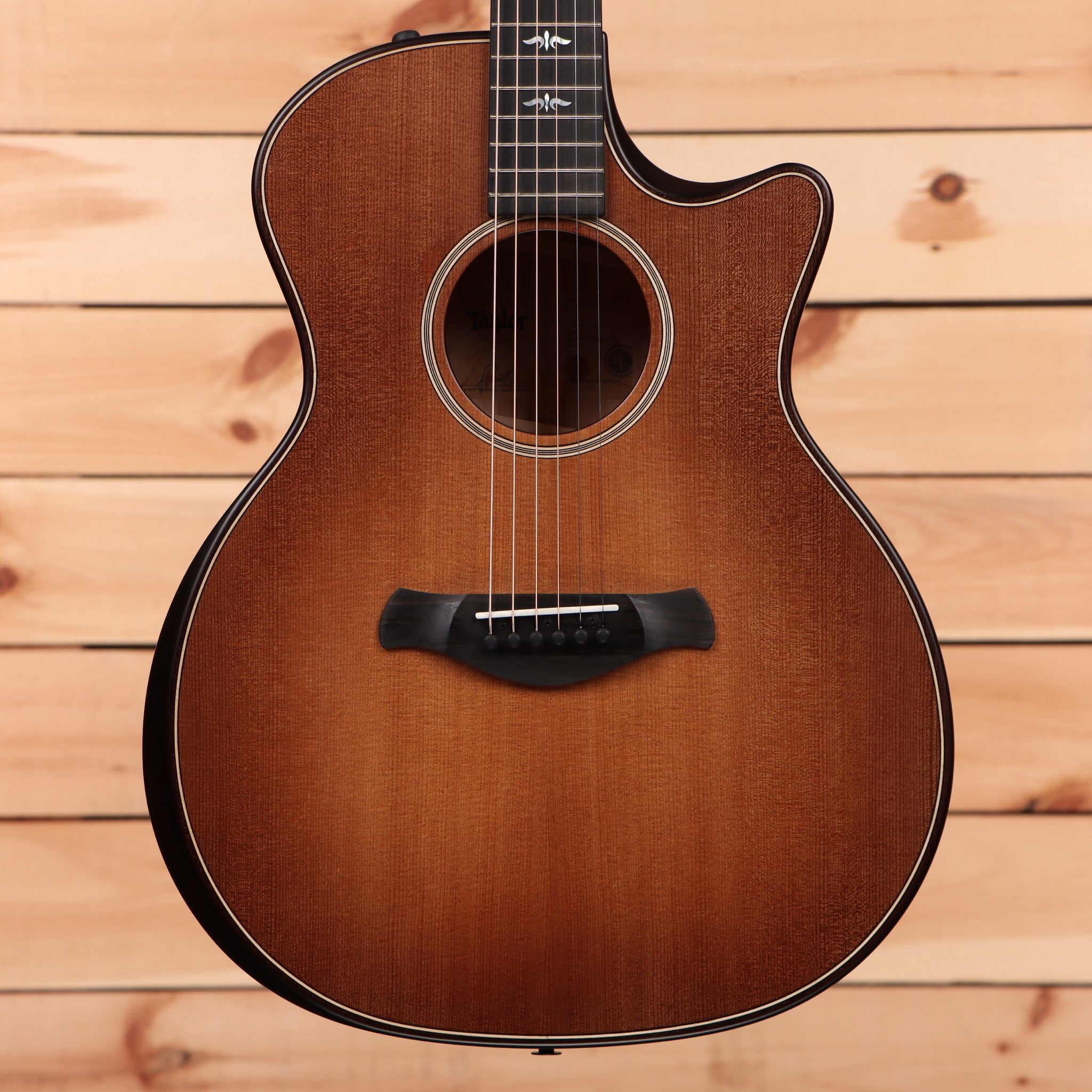 Taylor 614ce Builders Edition acoustic-electric guitar Wild Honey Burst with venetian cutaway