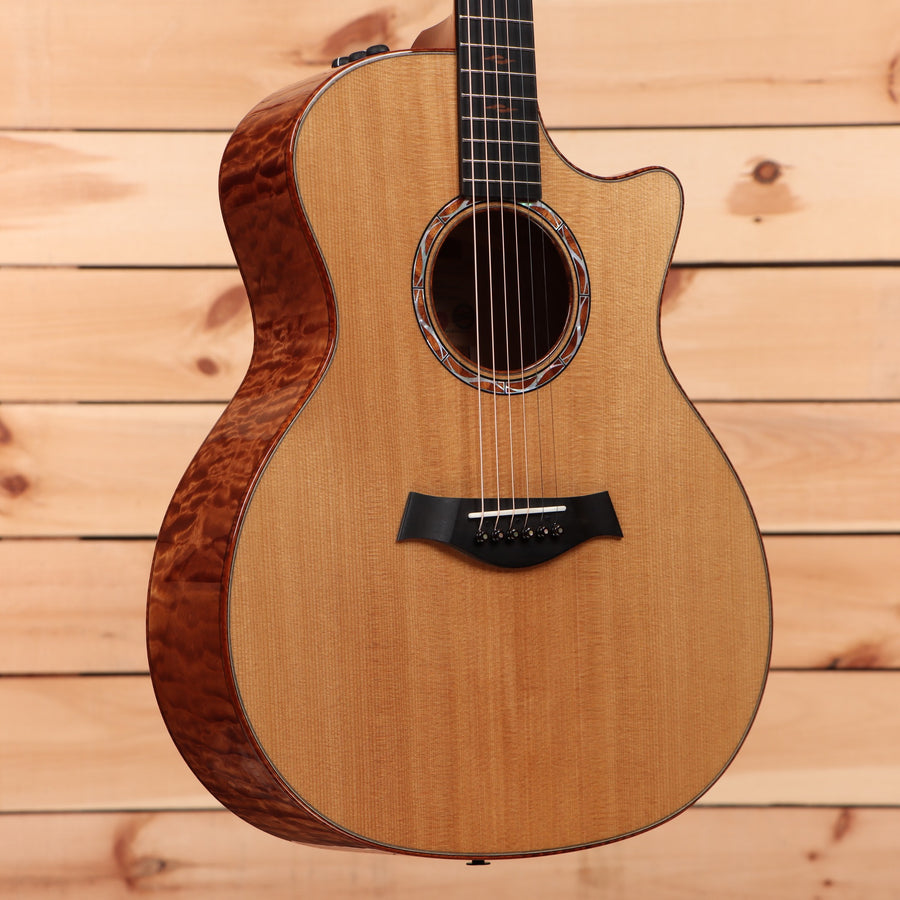 Taylor Custom Grand Auditorium acoustic guitar natural finish with venetian cutaway and figured sapele back