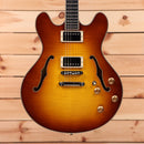 Eastman T186MX semi-hollow electric guitar Goldburst with dual humbucker pickups and f-holes