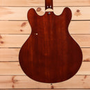 Eastman T186mx semi-hollow body electric guitar goldburst finish with f-holes and vintage styling
