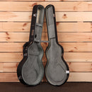 Eastman T186MX semi-hollow electric guitar Goldburst hard case interior gray plush lining