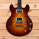 Eastman T184MX semi-hollow body electric guitar Goldburst with dual humbucker pickups and f-holes
