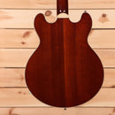 Eastman T184MX semi-hollow electric guitar goldburst finish with f-holes and maple binding