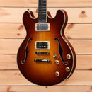 Eastman T184MX semi-hollow electric guitar Goldburst with dual humbuckers and f-holes