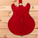 Eastman T64VRD semi-hollow body electric guitar Antique Red with f-holes and maple neck