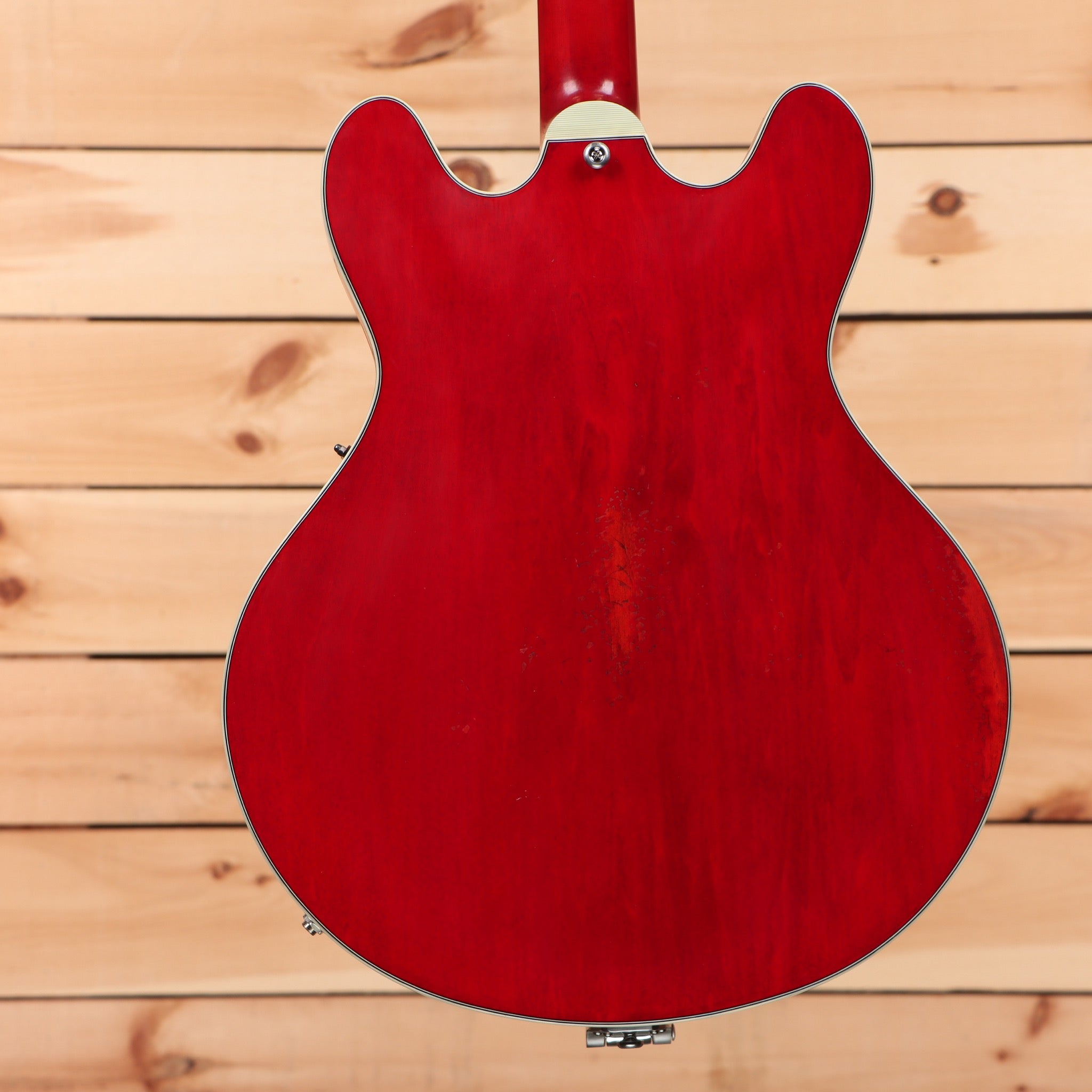 Eastman T64VRD semi-hollow body electric guitar Antique Red with f-holes and maple neck