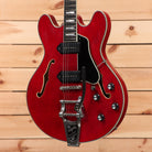 Eastman T64VRD semi-hollow electric guitar antique red with f-holes and dual humbuckers
