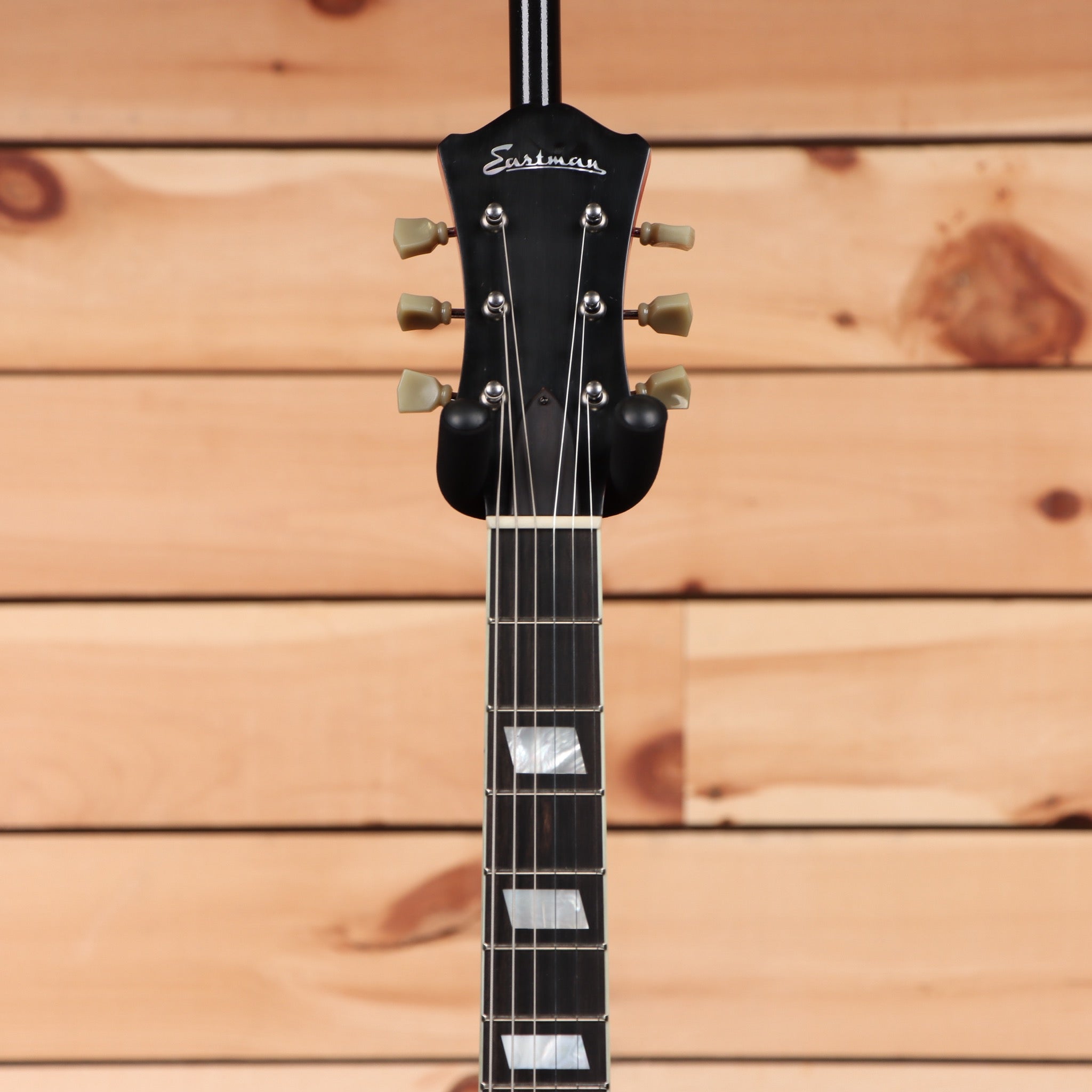 Eastman T64VRD semi-hollow electric guitar antique red with maple fretboard inlays