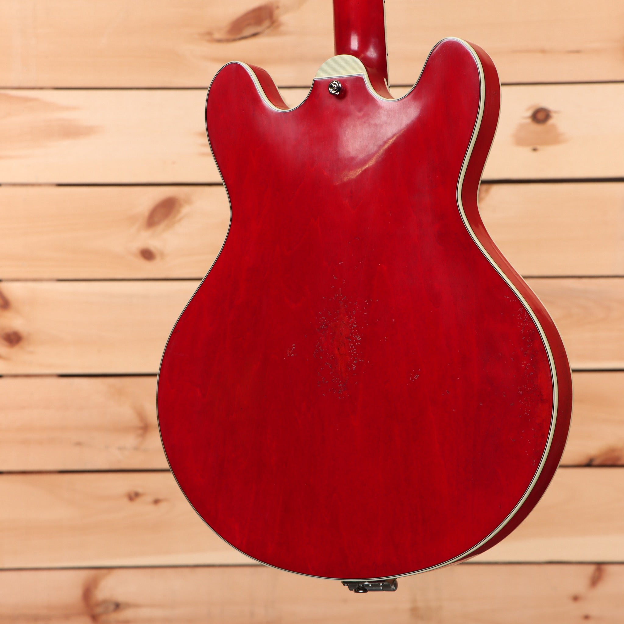 Eastman T64VRD semi-hollowbody electric guitar antique red with cream binding and f-holes