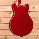 Eastman T64VRD semi-hollow electric guitar antique red with cream binding and f-holes