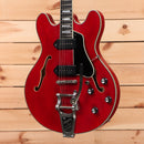 Eastman T64VRD semi-hollow electric guitar antique red with f-holes and dual humbuckers