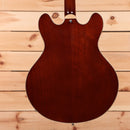 Eastman T186MX semi-hollow body electric guitar Goldburst finish with f-holes and maple neck