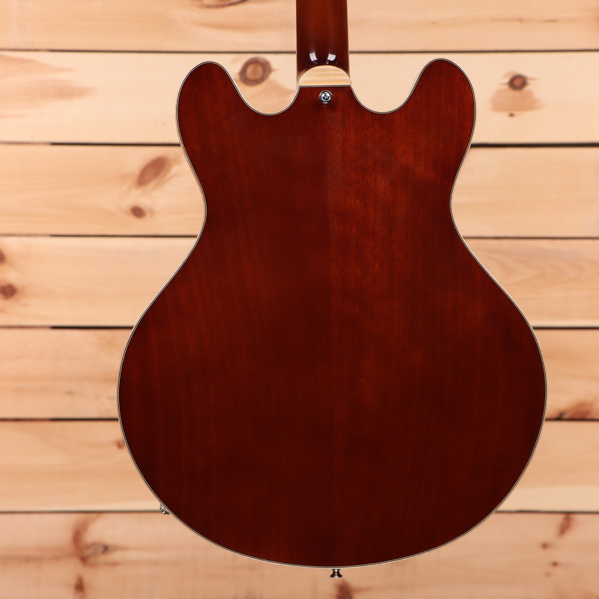 Eastman T186MX semi-hollow body electric guitar Goldburst finish with f-holes and maple neck
