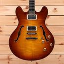 Eastman T186MX semi-hollow electric guitar Goldburst flamed maple top with f-holes
