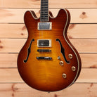 Eastman T186mx Goldburst semi-hollow body electric guitar with dual humbuckers and f-holes