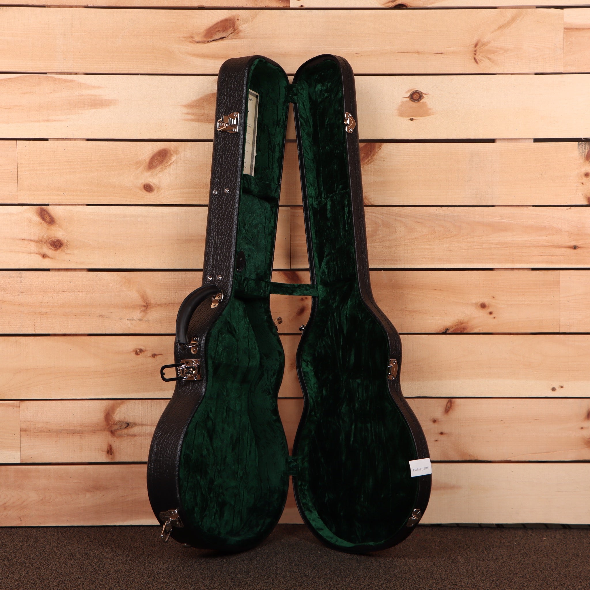 Eastman SB59 semi-hollow body electric guitar Goldburst with green velvet-lined hard case