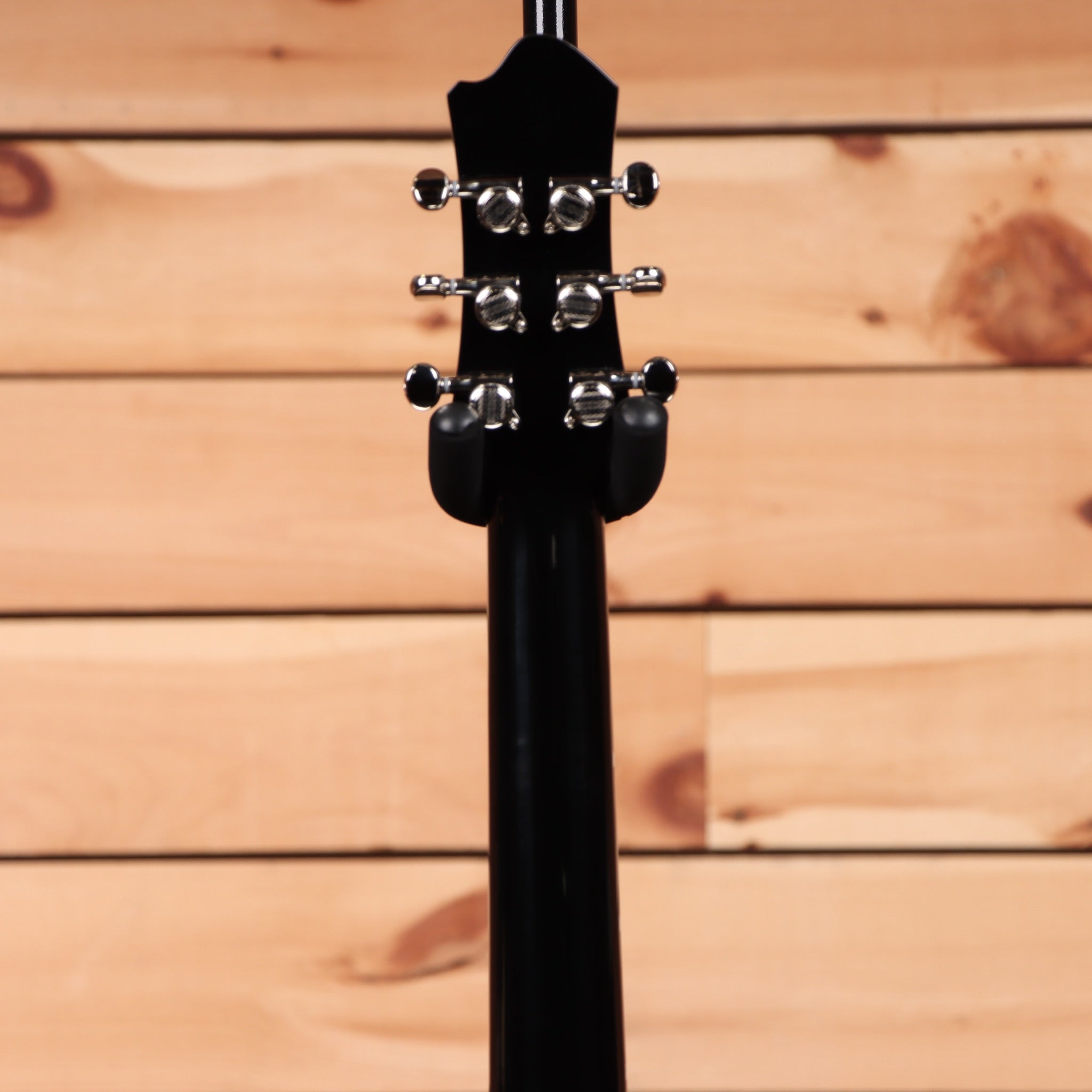 Eastman Romeo NYC black semi-hollow electric guitar with chrome tuning machines