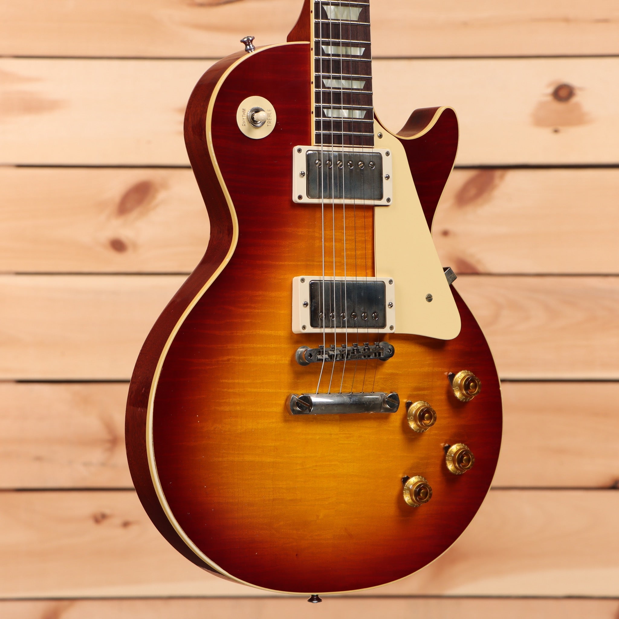 Gibson 1959 Les Paul Standard Reissue light-aged Cherry Tea Burst electric guitar with dual humbuckers and gold hardware