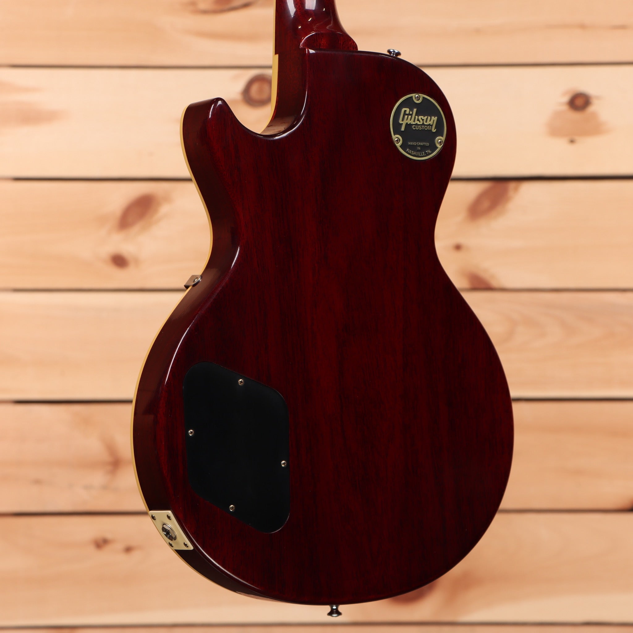 Gibson 1960 Les Paul Standard Reissue Ultra Light Aged electric guitar with dark red finish and dual humbuckers