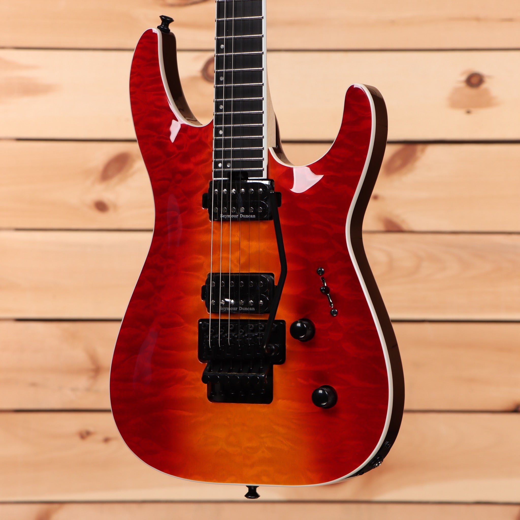 Jackson Pro Plus Series Dinky DKAQ electric guitar Firestorm finish with humbucker pickups