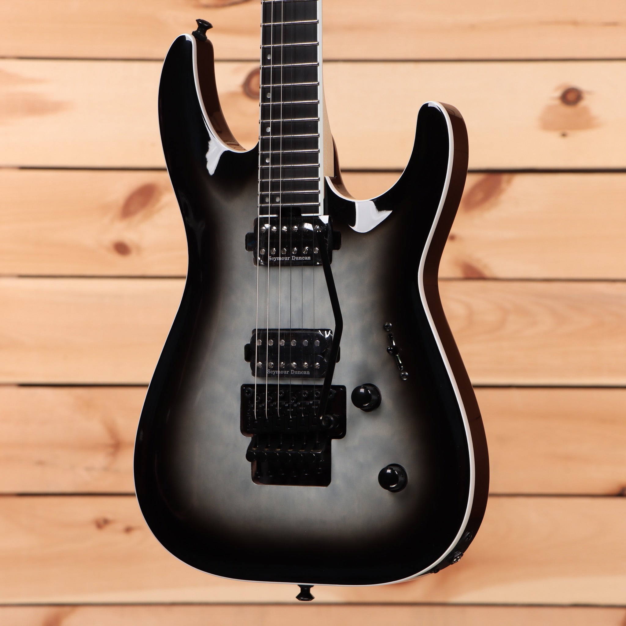Jackson Pro Plus Series Dinky DKAQ electric guitar Ghost Burst with dual humbucker pickups