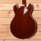 Eastman T184MX semi-hollow electric guitar goldburst finish with f-hole and binding details