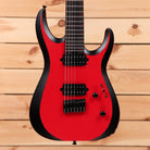 Jackson Pro Plus Series Dinky MDK7 HT electric guitar satin red with black bevels and dual humbuckers