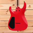 Jackson Pro Plus Series Dinky MDK7 HT electric guitar satin red with black bevels and humbucker pickups