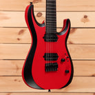 Jackson Pro Plus Series Dinky MDK7 HT electric guitar satin red with black bevels and humbucker pickups