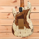 Fender Custom Shop Limited Roasted Bighead Stratocaster electric guitar super heavy relic aged Olympic White with gold anodized pickguard