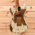 Fender Custom Shop Limited Roasted Bighead Stratocaster electric guitar Olympic White super heavy relic finish with gold anodized pickguard