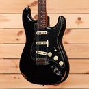 Fender Custom Shop Limited Roasted 1960 Dual-Mag Stratocaster aged black electric guitar with cream single-coil pickups