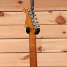 Fender Custom Shop Limited Roasted 1960 Dual-Mag Stratocaster electric guitar aged black with dual-mag pickups and maple neck