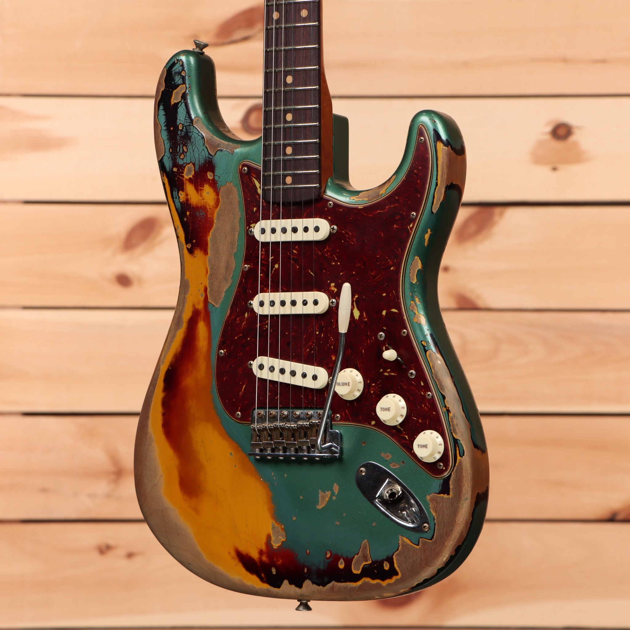 Fender Custom Shop Limited 1961 Stratocaster electric guitar Sherwood Green Metallic super heavy relic with single-coil pickups