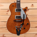 Gretsch G6129T89 Vintage Select 89 Sparkle Jet semi-hollow electric guitar Gold Sparkle with Bigsby tremolo