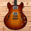 Eastman T186mx semi-hollow electric guitar Goldburst with dual humbuckers and f-holes
