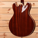 Eastman T186mx semi-hollow body electric guitar goldburst finish with cream binding and f-holes