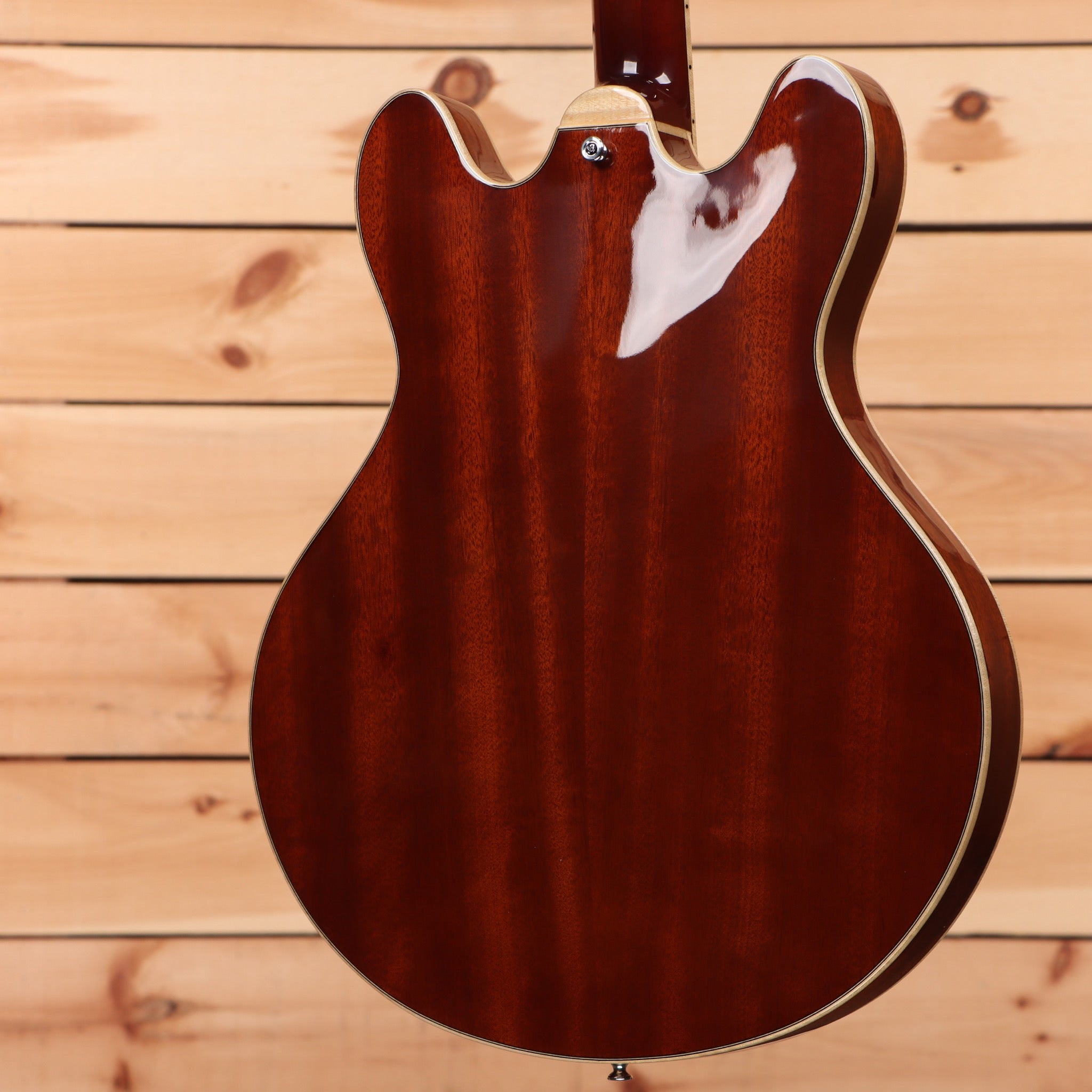 Eastman T186mx semi-hollow body electric guitar goldburst finish with cream binding and f-holes