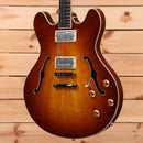 Eastman T186mx semi-hollow body electric guitar Goldburst with dual humbucker pickups and f-holes