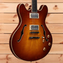 Eastman T186MX semi-hollow electric guitar Goldburst with dual humbucker pickups and f-holes