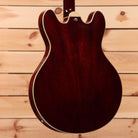 Eastman T186MX semi-hollow electric guitar classic burgundy finish with maple binding