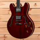 Eastman T186MX semi-hollow electric guitar Classic Red with dual humbuckers and f-holes