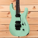 Jackson American Series Virtuoso electric guitar Ocean finish with dual humbucker pickups and Floyd Rose tremolo