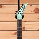 Jackson American Series Virtuoso electric guitar Ocean mint green angular body with black hardware