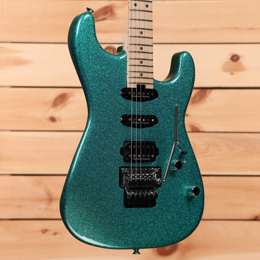Charvel ProMod San Dimas Style 1 HSS FR electric guitar Aqua Flake with Floyd Rose tremolo bridge