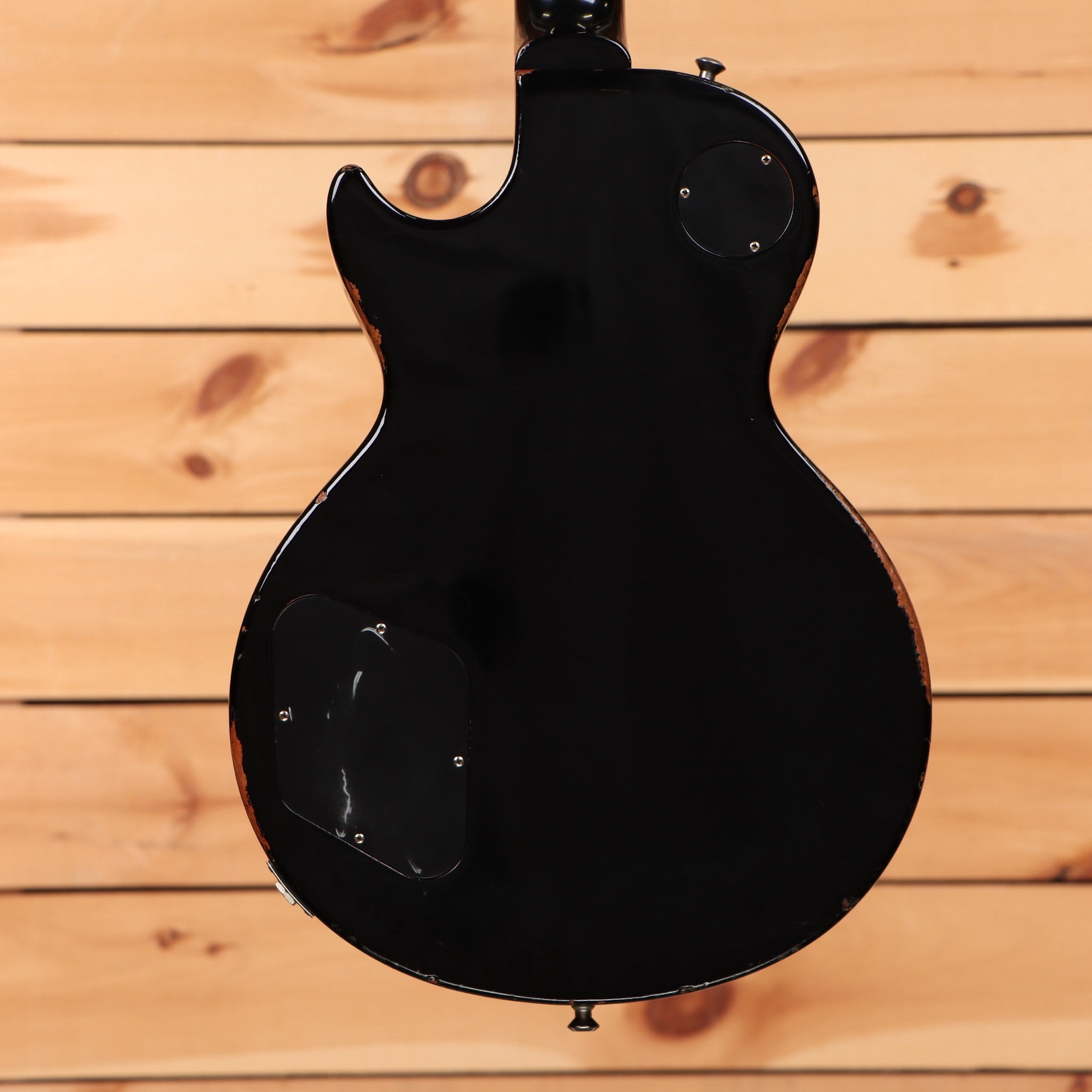 Gibson Inspired By Joe Bonamassa Aged Les Paul Goldtop electric guitar aged black back with control cavity cover