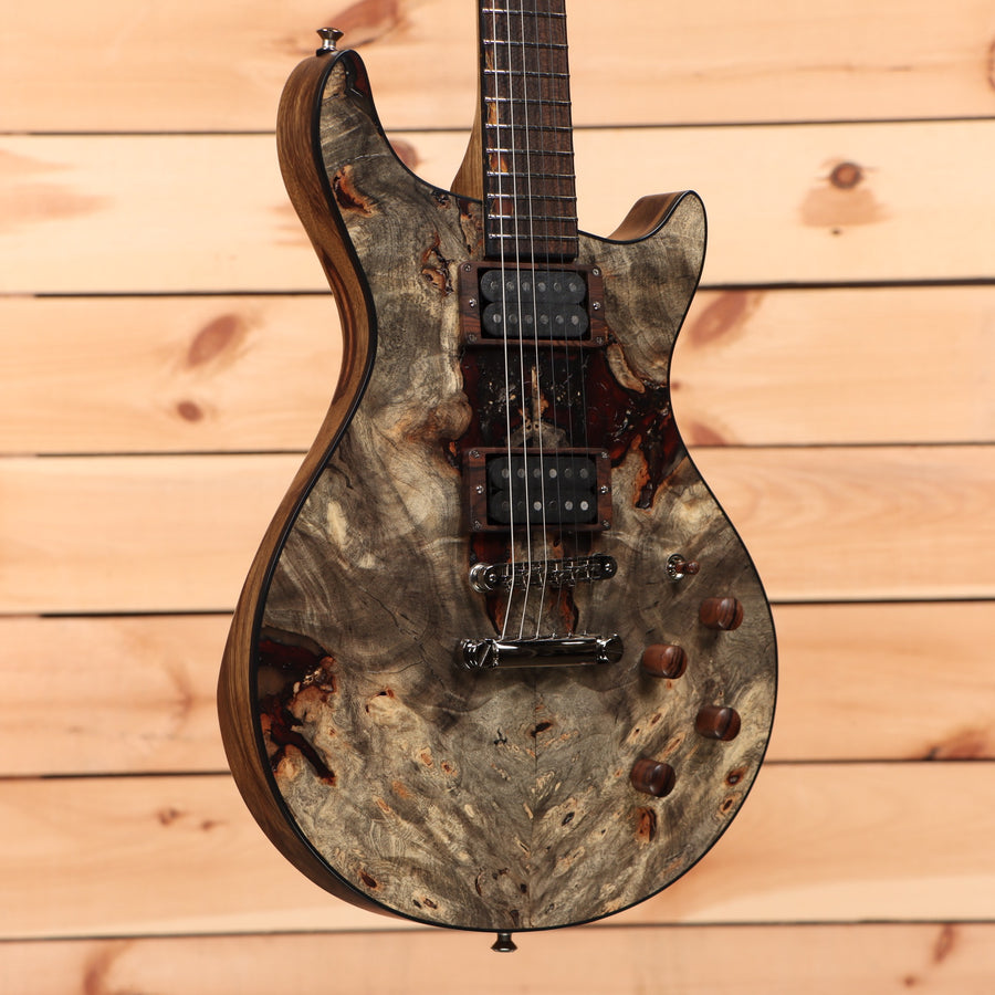 B3 SL Custom Deluxe electric guitar natural finish with dual humbucker pickups and figured body